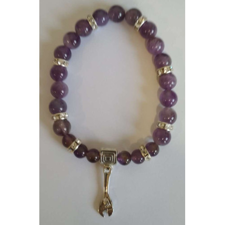 Amethyst-Mineral-Armband mit Schlüssel zum Werk