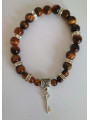 Tigerauge-Mineralienarmband mit Straßenöffner-Schlüssel