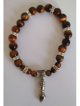 Tigerauge-Mineral-Armband mit Figa-Faust, Schutz und Verteidigung