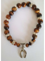 Tigerauge-Mineralienarmband mit Glückshufeisen
