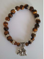 Tigerauge-Mineral-Armband mit Wohlstandselefant