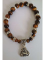 Tigerauge-Mineralienarmband mit Wunsch-Buddha