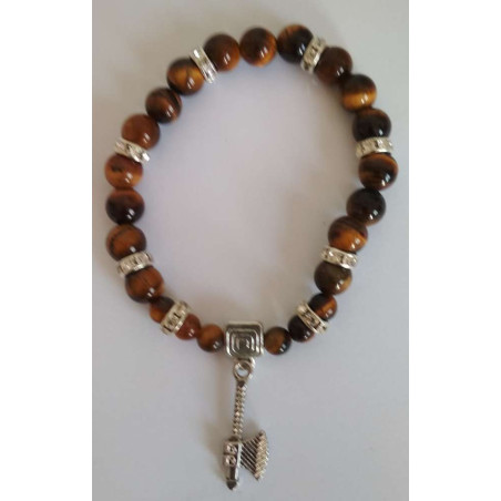 Tigerauge-Mineralienarmband mit keltischer Axt