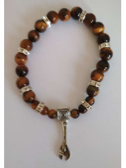 Tigerauge-Mineral-Armband mit Schlüssel zur Arbeit