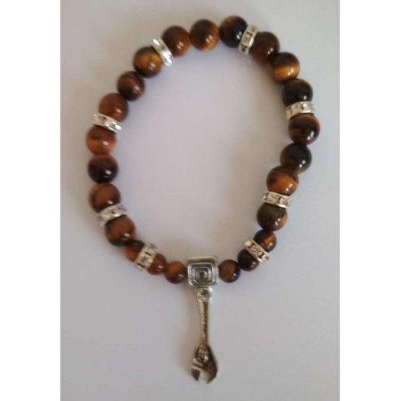Tigerauge-Mineral-Armband mit Schlüssel zur Arbeit