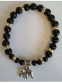 Schwarzer Turmalin mit Wohlstandselefant-Mineral-Armband