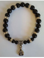 Schwarzes Turmalin-Mineral-Armband mit Geldbörsen