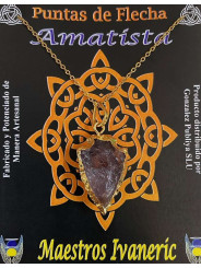 Pfeilspitze Amethyst Mineral Goldener Anhänger 3cm