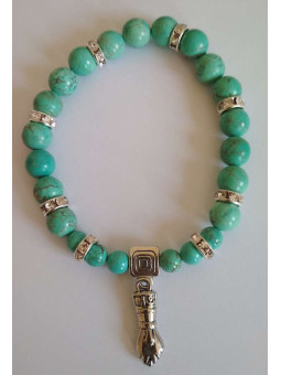 Türkis-Mineral-Armband mit Figa-Manschette, Verteidigung und Schutz