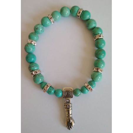 Türkis-Mineral-Armband mit Figa-Manschette, Verteidigung und Schutz