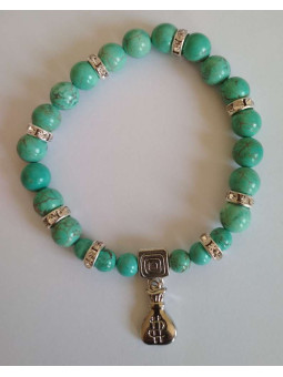 Türkis-Mineral-Armband mit Geldtasche.