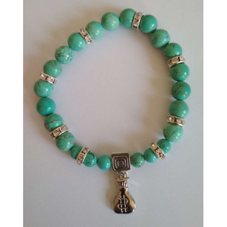 Türkis-Mineral-Armband mit Geldtasche.