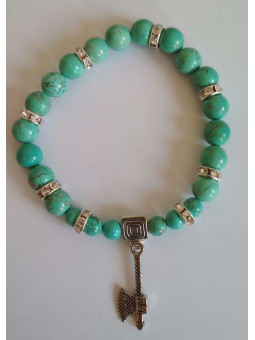 Türkis-Mineral-Armband mit keltischer Axt.