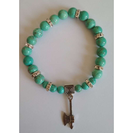 Türkis-Mineral-Armband mit keltischer Axt.