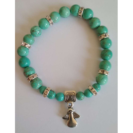 Türkis-Mineral-Armband mit Engel.