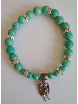 Türkis-Mineral-Armband mit Sankt Michael, Schutz.