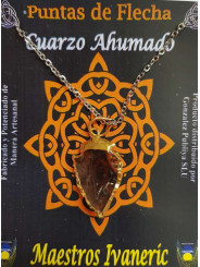 Pfeilspitze Rauchquarz Mineral Goldener Anhänger 3cm
