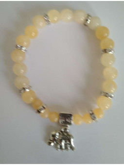 Mineralienarmband Gelber Jaspis mit Wohlstandselefant