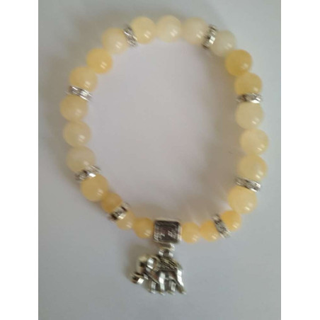Mineralienarmband Gelber Jaspis mit Wohlstandselefant