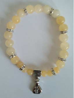 Gelbes Jaspis-Mineral-Armband mit Geldbörsen