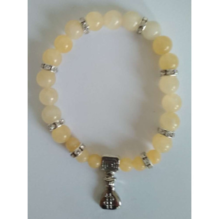 Gelbes Jaspis-Mineral-Armband mit Geldbörsen