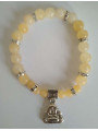 Gelbes Jaspis-Mineral-Armband mit Wunsch-Buddha