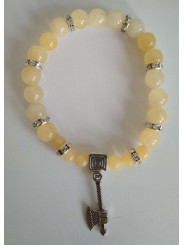 Gelbes Jaspis-Mineral-Armband mit keltischer Axt