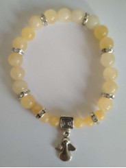 Gelbes Jaspis-Mineral-Armband mit Engel