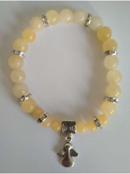 Gelbes Jaspis-Mineral-Armband mit Engel