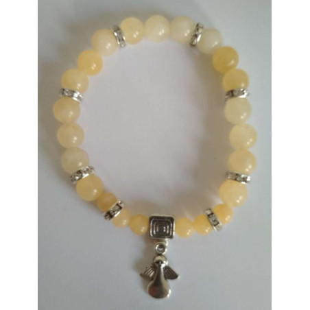 Gelbes Jaspis-Mineral-Armband mit Engel