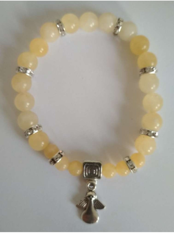 Gelbes Jaspis-Mineral-Armband mit Engel