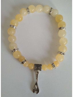 Gelbes Jaspis-Mineral-Armband mit Schlüssel zur Arbeit