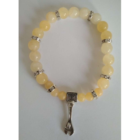 Gelbes Jaspis-Mineral-Armband mit Schlüssel zur Arbeit