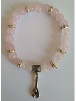 Rosenquarz-Mineralienarmband mit Schlüssel, Harmony at Work