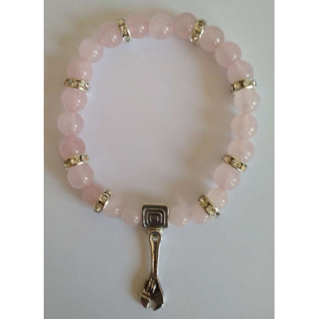 Rosenquarz-Mineralienarmband mit Schlüssel, Harmony at Work