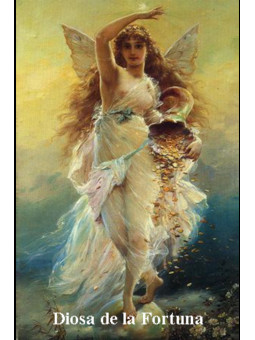 Göttin des Glücks Plastifizierter Druck. 5x7,5cm