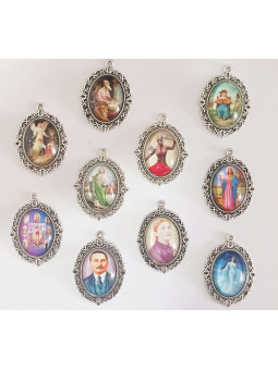 Aktion 10 Stück emaillierte Medaillen 14mm sortiert ohne Kette