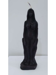 Große schwarze Kerze Frau 20cm