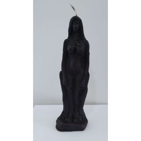 Große schwarze Kerze Frau 20cm