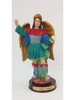 Harz Figur Sankt Gabriel der Erzengel, 12cm
