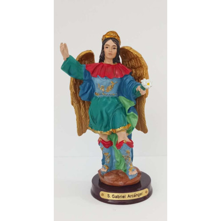 Harz Figur Sankt Gabriel der Erzengel, 12cm