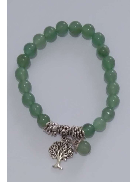 Armband Grünes Aventurin Mineral mit Lebensbaum