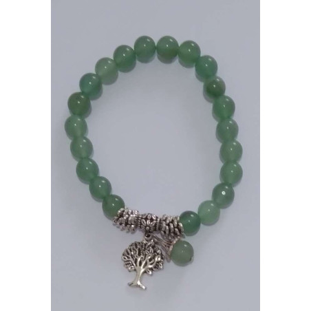 Armband Grünes Aventurin Mineral mit Lebensbaum