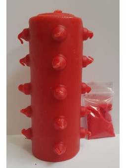 Kerze 21 Rote Dochte 5+1 frei