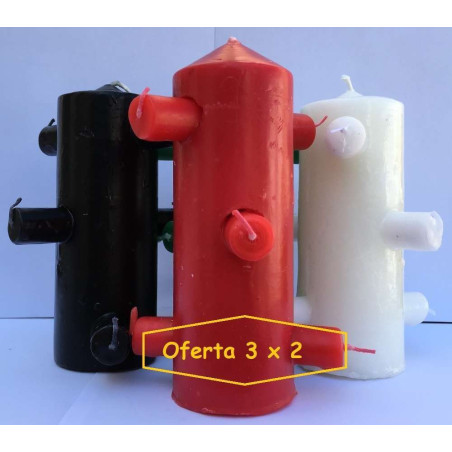 Sonderangebot Kunden.  Rote Kerze mit 7 Dochten 3x2