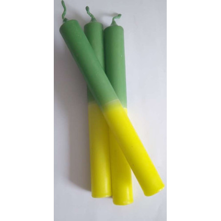 ¡¡¡¡Förderung!!!! Esoterische grün-gelbe Kerze 20cm.