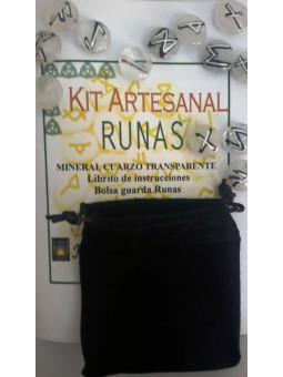 Kristallquarz-Runen, Wildlederetui und Anleitungsheft