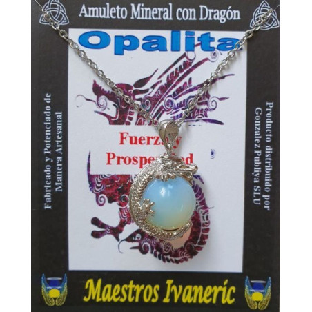 Drachen-Anhänger mit Opalit. Stärke und Wohlstand