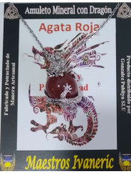 Drachen-Anhänger mit rotem Achat. Stärke und Wohlstand