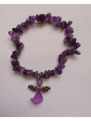 Armband Amethyst Mineral-Chip mit Engel
